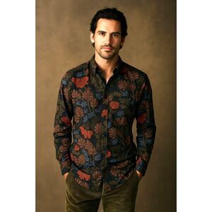 Scotch & Soda Multicolor Floral Long Sleeve Button Up Shirt Top  Mens Size Large